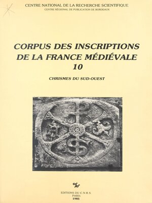 cover image of Corpus des inscriptions de la France médiévale (10)